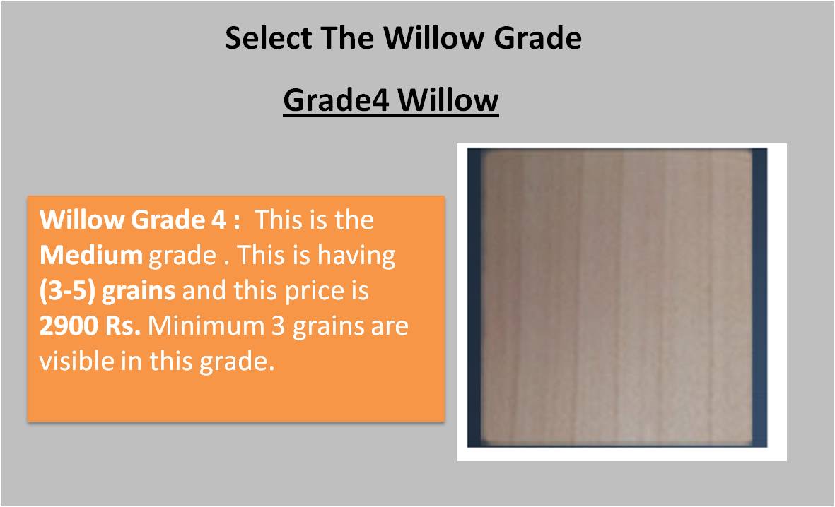 English Willow Grade Chart