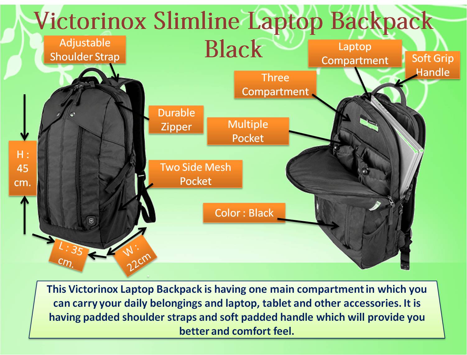 victorinox slimline laptop backpack