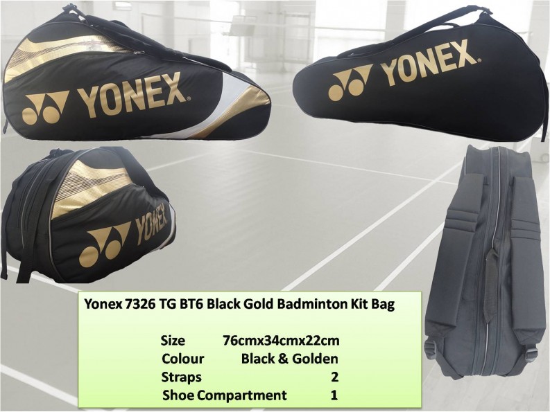 Yonex-7326-TG-BT6-Black-Gold-Badminton-Kit-Bag