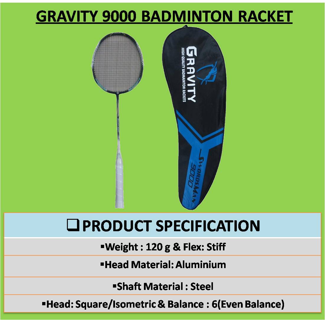 Gravity 9000 Badminton Racket Switzerland, SAVE 50%