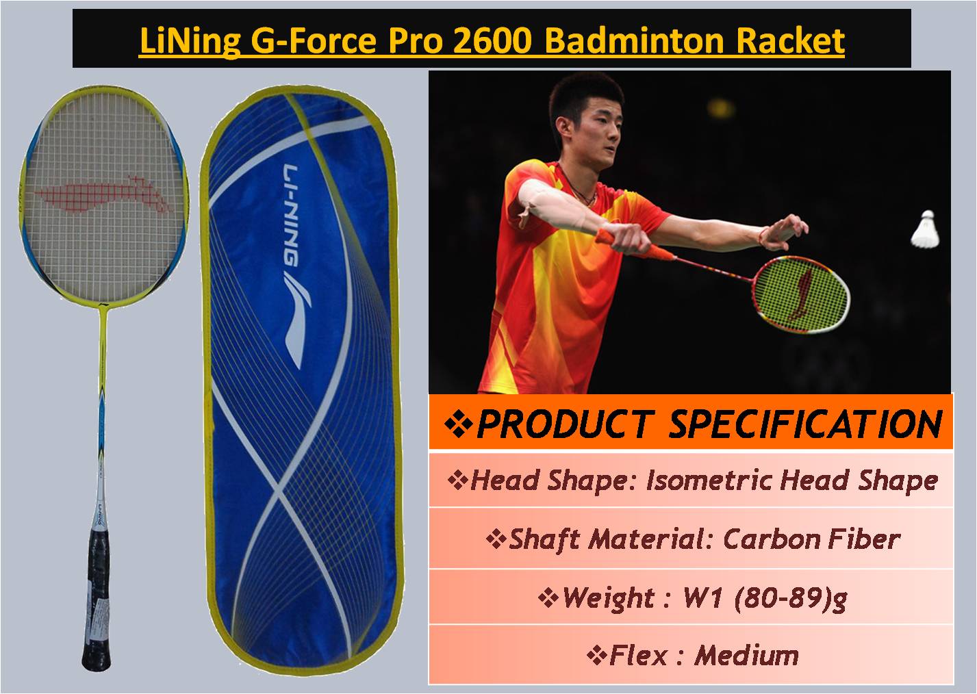 LiNing G-Force Pro 2600 Badminton Racket